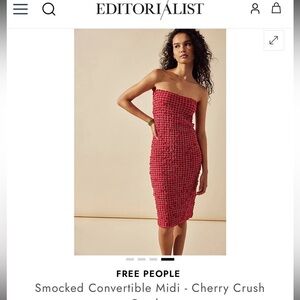 FREE PEOPLE
Smocked Convertible Midi - Cherry Crush
Combo dress or skirt